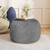 Round Stuffed Pouf Ottoman for Foot Rest, a round Modern Foam Filled Poufs, Floor Chair for Living Room, Nursery, Dorm, a Soft Modern Foot Stool Perfect to Rest Your Feet (Grey, 20Inch)