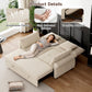 3 in 1 Sofa Bed, 61 Inch Convertible Pull Out Couch with Four Pillows, Loveseat Sleeper Sofa with Adjustable Backrest, Sofa Couches for Living Room, Bedroom, Apartment, Chenille Fabric, Beige