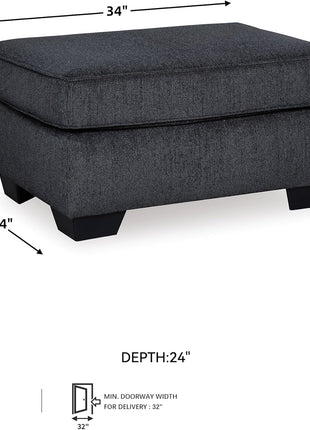 Ashley Furniture Altari Contemporary Dark Gray Rectangular Accent Ottoman