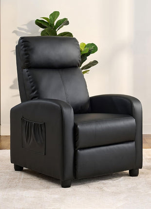 Modern Recliner Chair for Living Room - Adjustable Home Theater Seating with Soft Linen Upholstery & High Backrest, Ideal for Small Spaces, Linen Gray