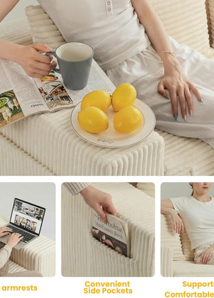 3-in-1 Convertible Boneless Sleeper Sofa Bed with Pillows - Ideal for Compact Living Spaces, Assembly-Free Design
