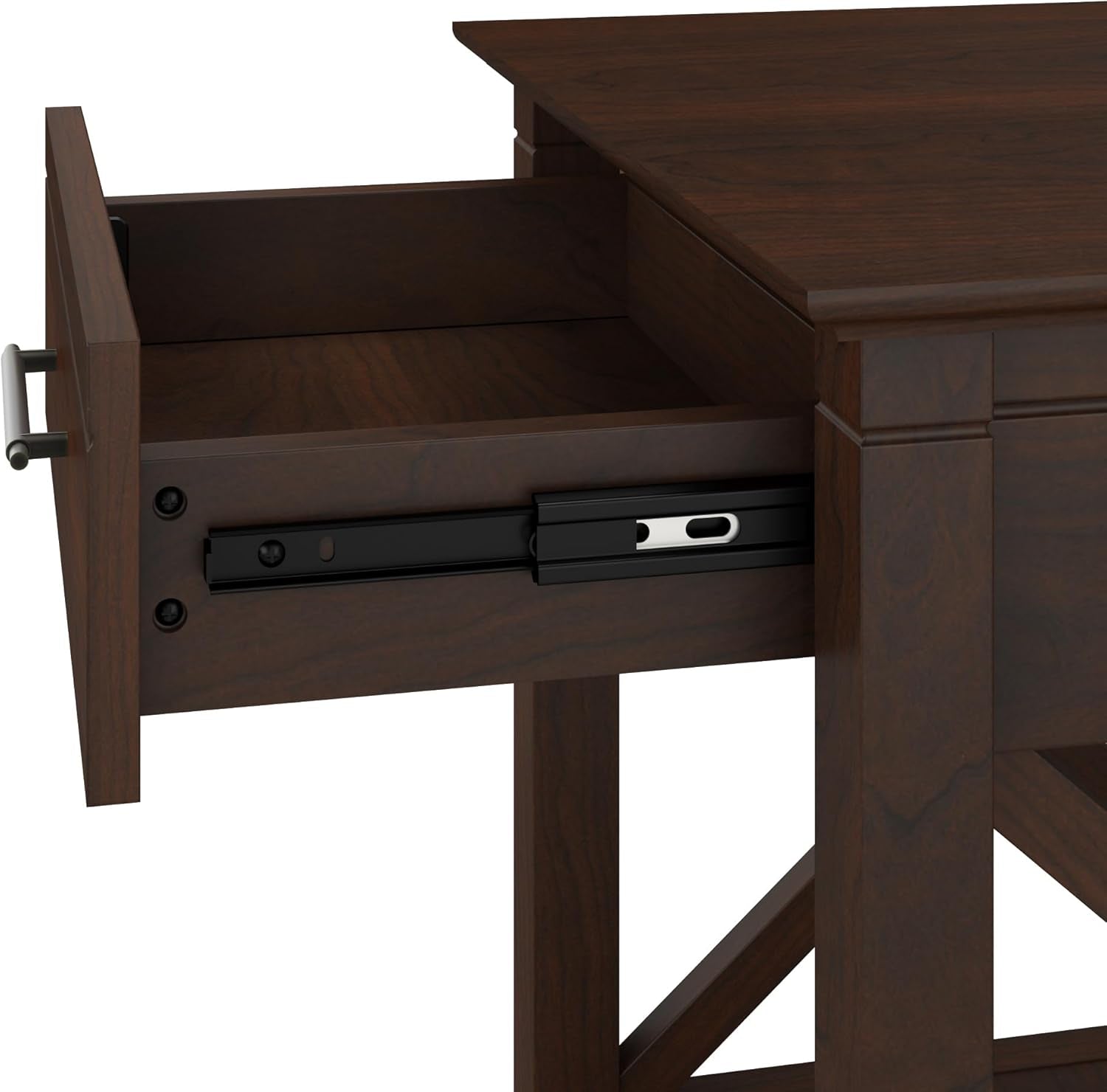 End Table with Drawer, Nightstand with Storage, Living Room and Bedroom Furniture, Key West Collection, Bing Cherry