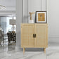 Sideboard Buffet Cabinet, Kitchen Storage Sideboard with Rattan Decorated Doors, Liquor Coffee Buffet, Dining Room, Hallway, Console Table, Accent Cabinet, 31.5X 15.8X 34.6 Inches, Natural