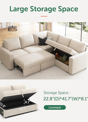 L-Shaped Modular Sleeper Sofa: A Stylish Blend of Comfort and Functionality for Your Living Room