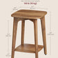 MAEZO Collection - Side Table, 2-Tier Small Square End Table, Nightstand with Tapered Legs, Curved Transitions, for Small Spaces, Living Room, Bedroom, Honey Brown ULET236K01