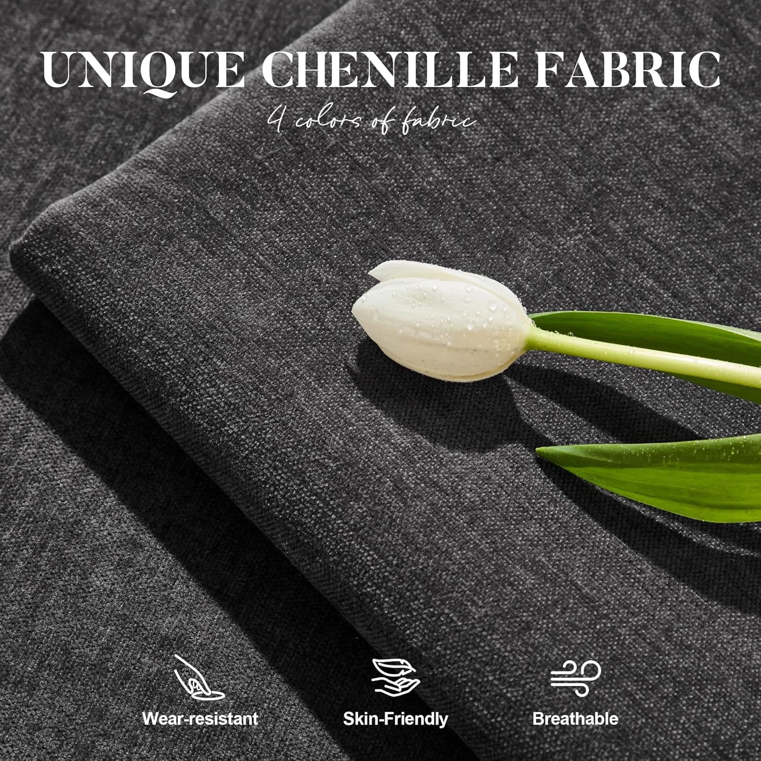 Sofa Couch Loveseat Sofa with Chenille Fabric 2-Seater Sofa for Small Spaces Comfortable Foam Floor Sofa 2 in 1 Boneless Couch for Living Room Bedroom Apartment or Office (Grey, Loveseat)