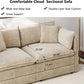Modular Sectional Sofa Modern Convertible Loveseat Couch,77.16 Inch Deep 2-Seater Sofas Comfy Chenille Cloud Sofas and Couches with Pillows for Living Room Apartment（Camel）