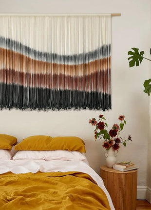 Large Tie-Dye Macrame Wall Tapestry for Home Decor (57" W x 35" L)
