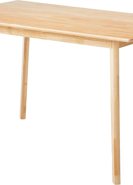 FSC Certified Solid Wood Rectangular Dining Table, Easy Assembly, Dimensions: 29.5"D x 47.2"W x 29.5"H, Natural Finish