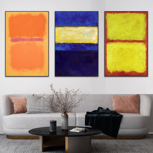 Wall Art, Canvas Frame Simple Natura Abstract World Famous Painting Prints, Large Size Paintings Set of 3 Aesthetic Wall Art Decor for Living Room Bedroom Kitchen Office