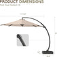 11Ft Offset Cantilever Patio Umbrella with Base Included, Large round Aluminum Outdoor Umbrella, 360° Rotation & Infinite Tilt, Heavy Duty Frame for Deck Pool Backyard, Beige