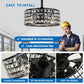 Bladeless Ceiling Fan with Lights and Remote, 18" Caged Industrial Fandelier, Indoor Crystal Chandelier Ceiling Fan for Bedroom, Living Room, Dinning Room, Kids Room, Black
