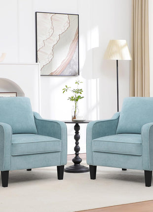 Mid-Century Modern Upholstered Accent Chair with Side Pockets - Comfortable Single Sofa for Living Room, Bedroom, Office, and Compact Spaces in Teal Green