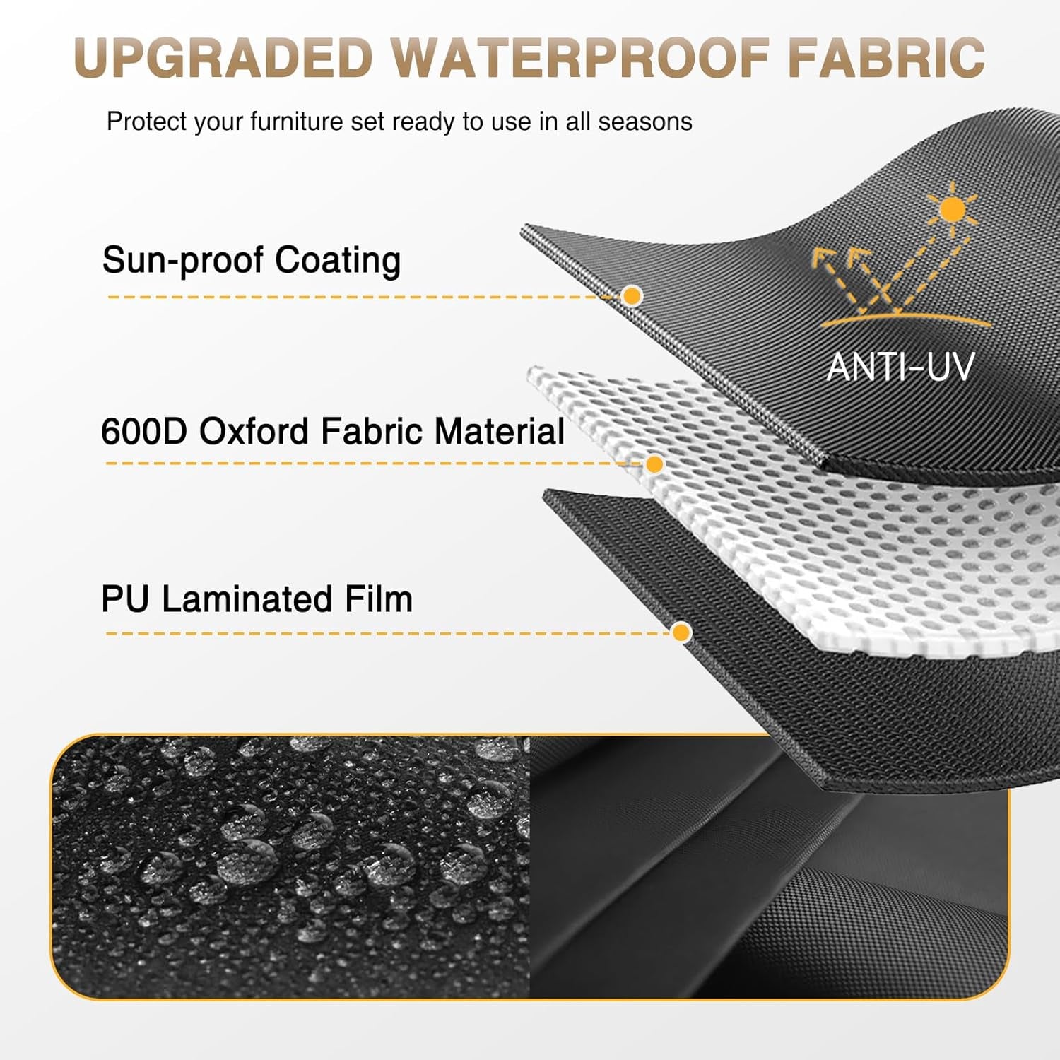 Patio Furniture Sets, 7-Piece Outdoor Patio Furniture with Thick Cushions, Wicker Outdoor Conversation Set Sectional Sofa for Backyard, Poolside, Garden