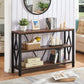 Sofa Console Table, Rustic Console Table with 3-Tier Storage, Engineered Wood Sofa Tables with Open Shelves, Heavy Duty Entryway Tables for Living Room, Hallway (47 Inch, Rustic Brown)