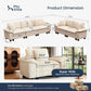Cloud Modular Couches Sets, 2 Pieces Comfy Sectional Sofa Set with Loveseat, 5-Seater Upholstered Couch for Living Room, Corduroy, Beige