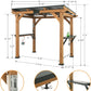 Modern Shade Grill Gazebo 6' X 8', Cedar Wood Gazebo with Shelves and Paper Towel Holder, Patio Pavilion with Galvanized Steel Roof, USB and USB-C Charging Ports for Patio Backyard