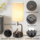 Table Lamp with 3 USB Charging Ports, Modern Desk Lamp with AC Outlet and Phone Stands, Perfect Bedside Lamp for Bedroom, Living Room, Office (Pack of 2), Cream