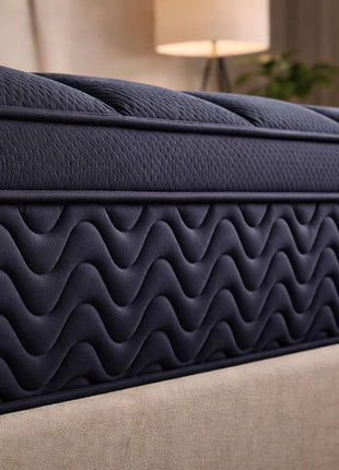 12-Inch Full-Size Black Innerspring Mattress with Individual Pocket Springs for Enhanced Motion Isolation and Pressure Relief, Conveniently Delivered in a Box (54”W x 75”L)