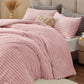Fleece Queen Comforter Set -Super Soft & Warm Fluffy Pink Bedding, Luxury Fuzzy Heavy Bed Set for Winter with 2 Pillow Cases