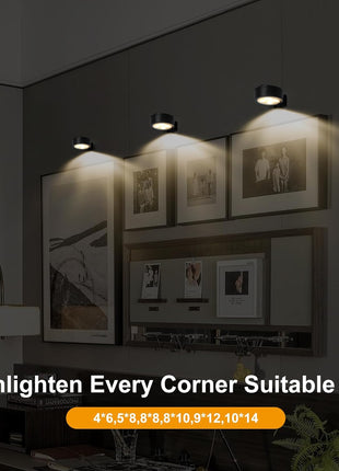 Battery-Powered Picture Lighting Set - 3-Pack Magnetic Art Display Lights with Remote Control, Dimmable Timer, and Three Lighting Modes for Portraits and Wall Decor