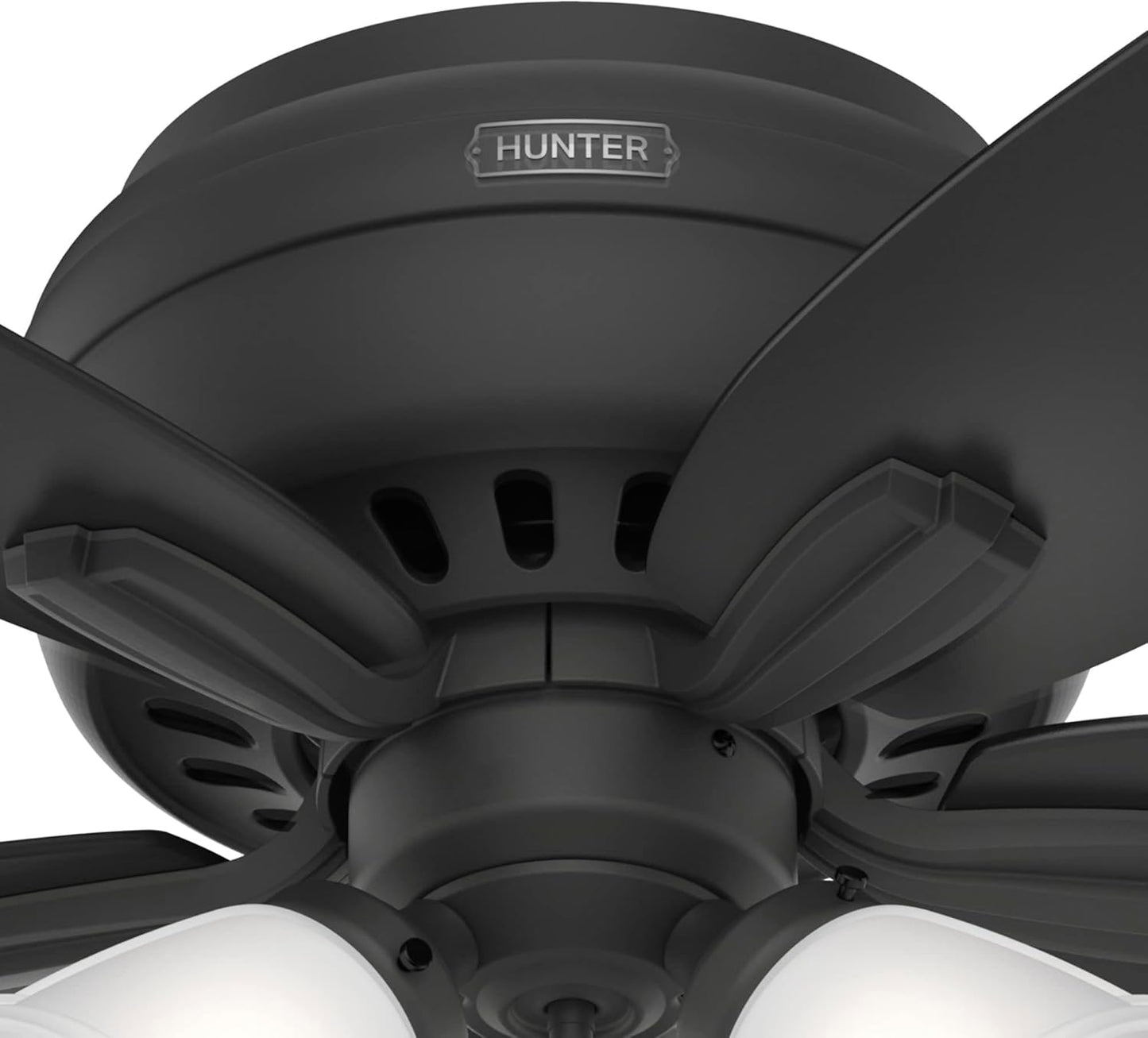 42 Inch Indoor Ceiling Fan with LED Lights - Black Ceiling Fan with Pull Chain, for Bedroom or Living Room, Low Profile Mount, No Remote, 5 Blades, Includes Bulbs - Newsome 52393, Matte Black