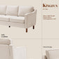 80" Chenille Sofa, 3 Seater Couch, Mid Century Modern Couches with Solid Wood Legs for Living Room & Bedroom, Beige