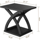 End Side Table Set of 2, Modern End Table with Storage Shelf, X-Design Side Table Living Room