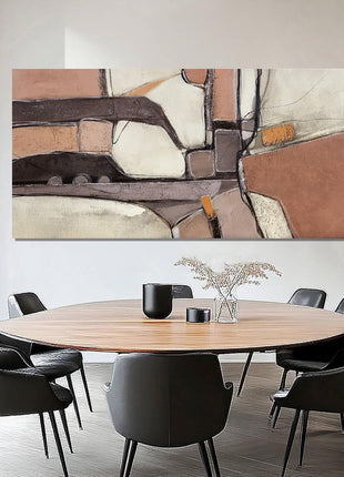 Large Framed Grey Abstract Canvas Art for Living Room, Bedroom, and Office - 24" x 48