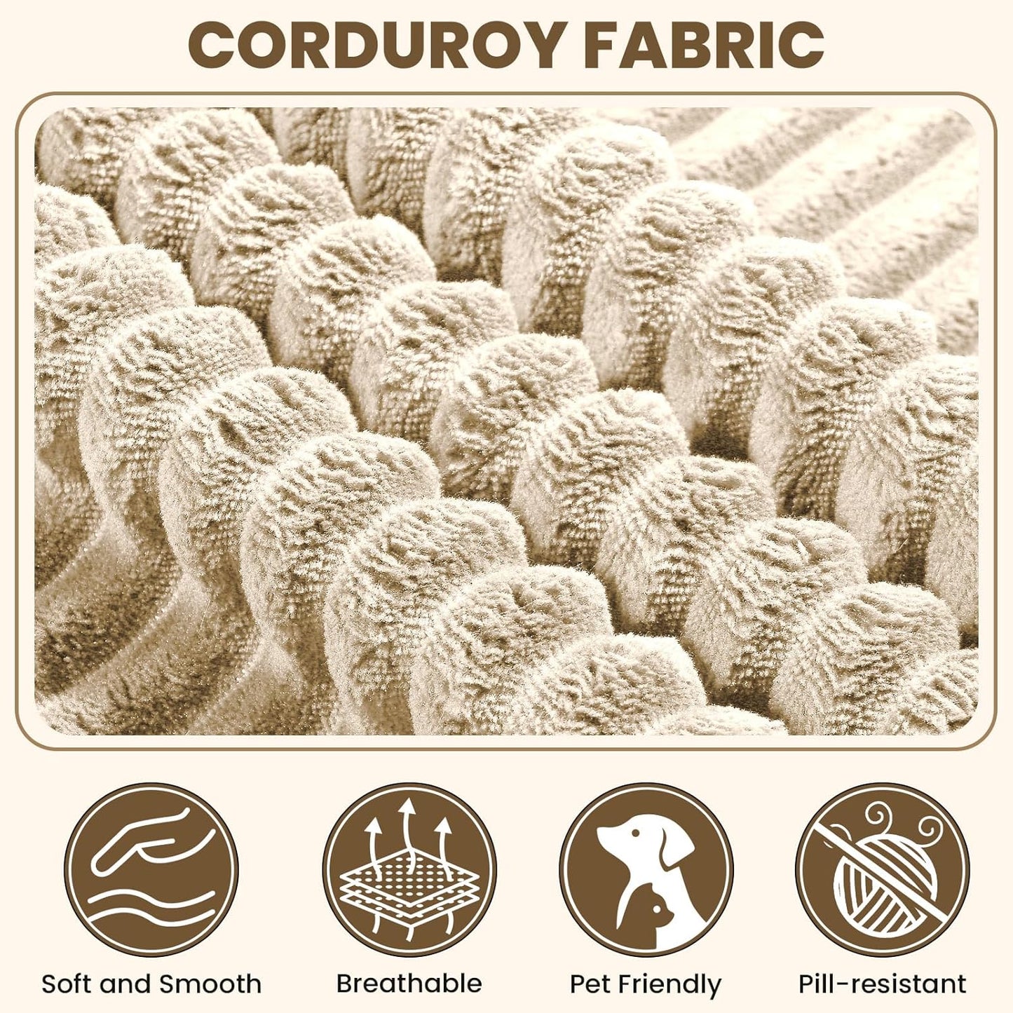 107" Cloud Sectional Couch with Deep Seat，Modern Modular Sofa with L-Shape Chaise，No Assembly Required, Upholstered Couches for Living Room Bedroom(Beige,Right Facing Chaise)