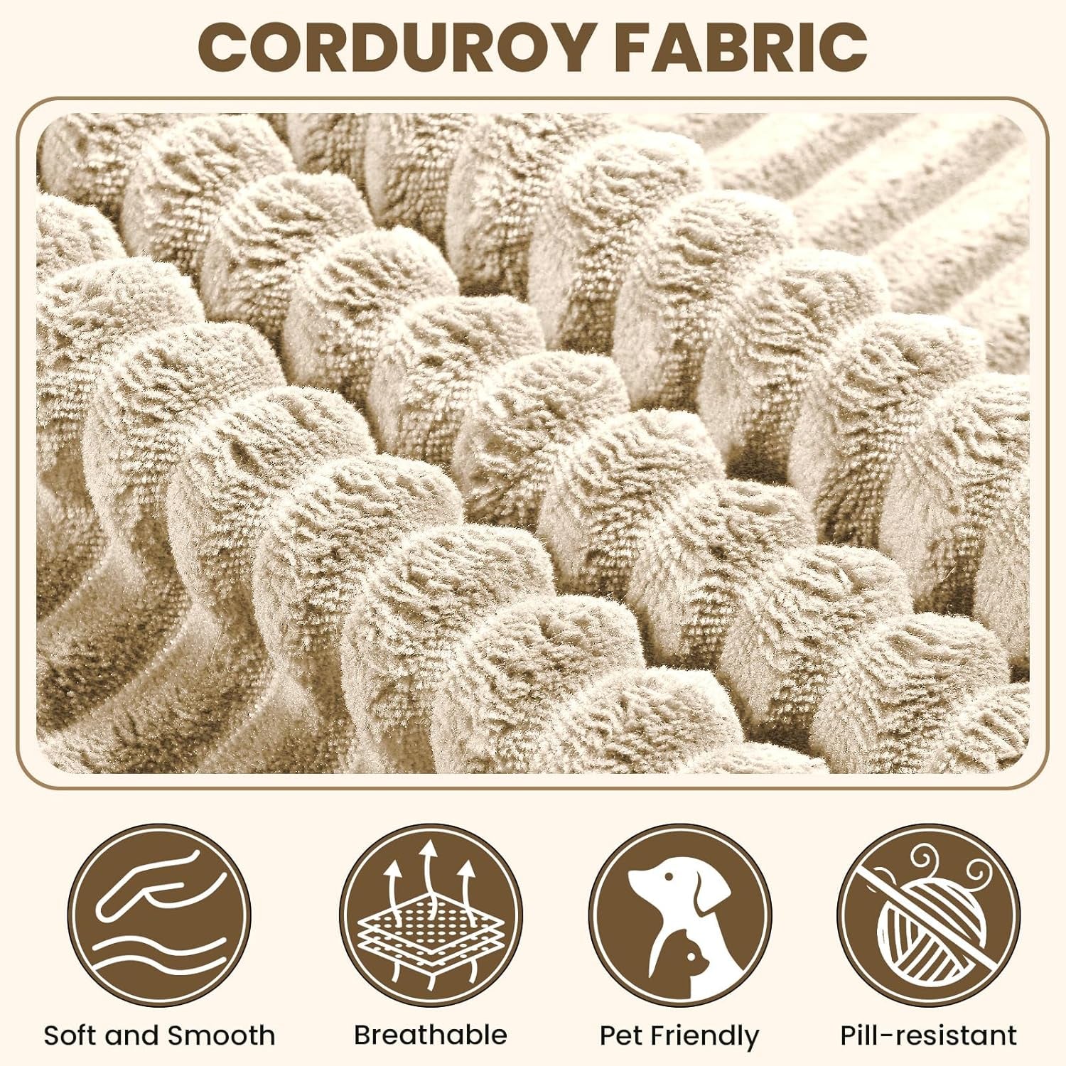 107" Cloud Sectional Couch with Deep Seat，Modern Modular Sofa with L-Shape Chaise，No Assembly Required, Upholstered Couches for Living Room Bedroom(Beige,Right Facing Chaise)