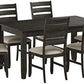 Rokane 7-Piece Dining Room Table Set with 6 Upholstered Chairs - Brown Wood 20" Rectangular Table & Chair Set for Kitchen Dining Room