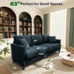 83" Couches for Living Room, Comfy Sofas for Living Room, Teddy Sofa Couch, Tool-Free Setup Loveseat Sofa, All-Wood Love Seat Couches, Small Couch 2 Pillows Included, Blue Grey