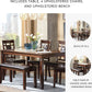 Bennox Dining Room Table and Chairs with Bench (Set of 6), Brown