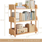 3-Tier Wooden Open Bookcase - Modern Display Bookshelf with Top Edge and Solid Wood Frame for Home and Office, Storage Cabinet, Oak