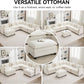 35‘’ Modern Chenille Cloud Sofa Ottoman,Rectangle Ottoman for Modular Sectional Sofa, Beige