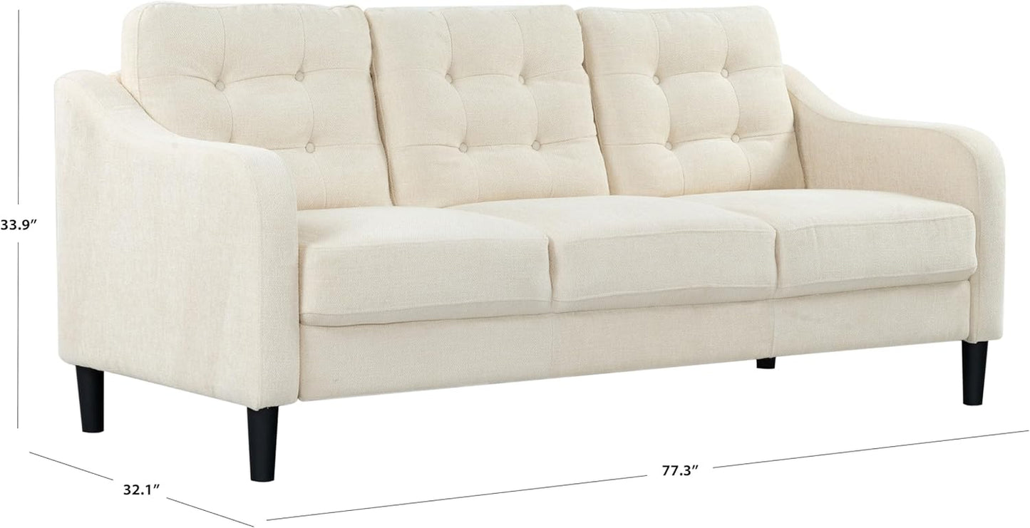 Couture Furniture Collection Nathaniel Cream Tufted 3-Seater Sofa