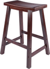 Satori Saddle Seat Counter Stool, for Kitchen, 24", Walnut