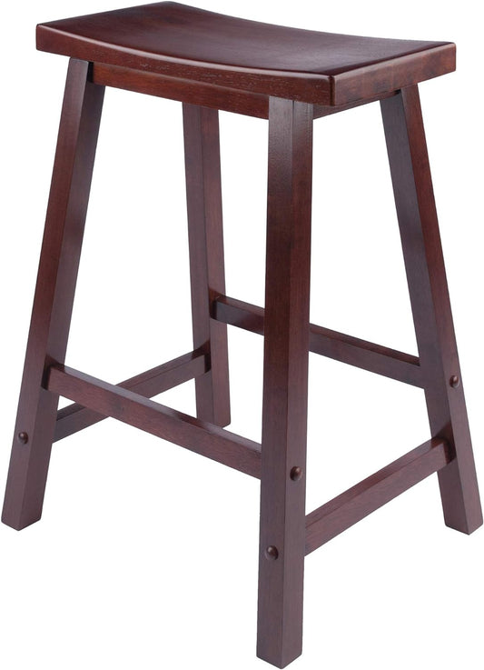 Satori Saddle Seat Counter Stool, for Kitchen, 24", Walnut