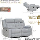 Reclining Loveseat Recliner Sofa, 2-Seater Double Manual Dual Recliner Oversized Couches for Living Room, Bedroom, Rv(Loveseat, Grey)