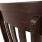 Haddigan Faux Leather Cushioned Rake Back Dining Chair, 2 Count, Dark Brown