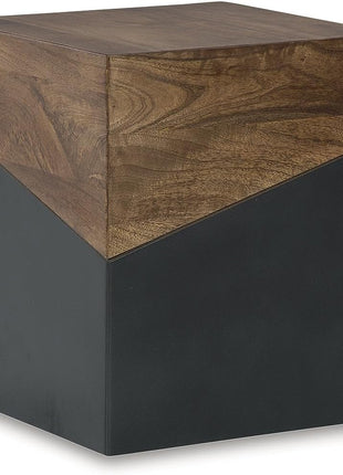 Signature Design by Ashley Trailbend Eclectic Brown and Gunmetal Finish Accent End Table