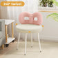 Swivel Vanity Chair with Back, Upholstered Desk Chair for Girls, Modern Makeup Vanity for Bedroom, Living Room (Pink and Off-White)