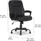 Classic Puresoft PU Padded Mid-Back Height Adjustable Office Computer Desk Chair with Armrest, 26"D X 23.75"W X 42"H, Black