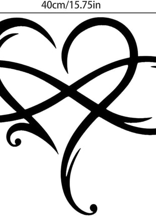 Infinity Heart Metal Wall Art - Sophisticated Steel Love Sign for Home and Wedding Decor, Perfect for Bedroom and Living Room (Black, 15.7 x 14 Inches)