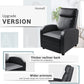 Modern Recliner Chair Padded Seat Pu Leather for Living Room Single Sofa Recliner Seat Club Chair Home Theater Seating (Black)