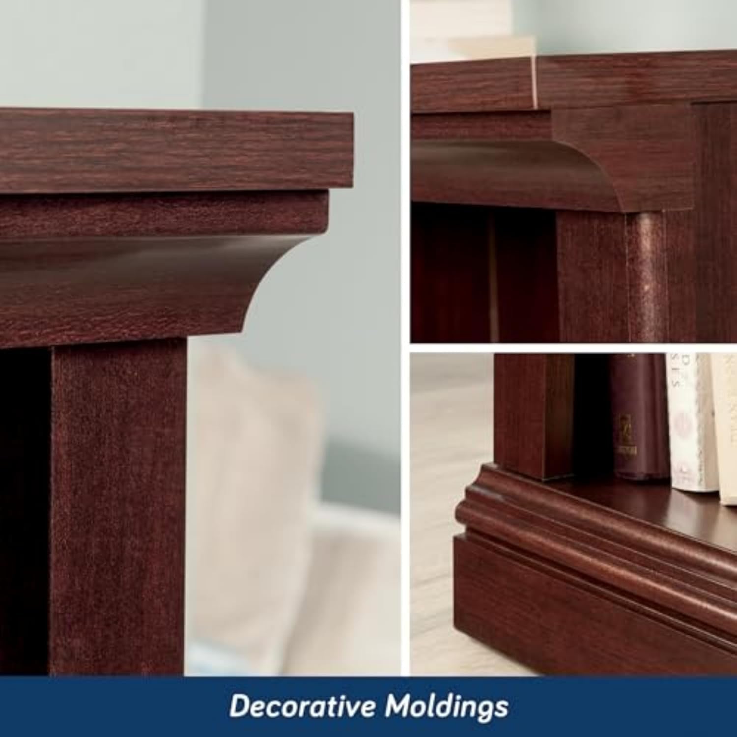 Miscellaneous Storage 3-Shelf Bookcase/ Book Shelf, Select Cherry Finish