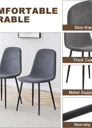 Contemporary 71'' Dark Wood Dining Table Set with 6 Upholstered Chairs, Ideal for Kitchen and Dining Room