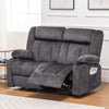 Manual Recliner Couch，Fabric Reclining Sofa Chair with Cup Holders, Upholstered Reclinerchair Set with Side Pockets Suitable for Living Room Furniture (2)