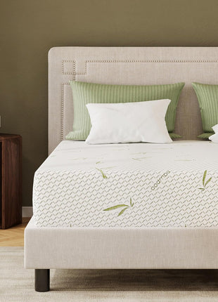 8-Inch Twin Mattress with Cooling Green Tea Gel Memory Foam for Enhanced Pressure Relief, Medium Plush, Fiberglass-Free, Bed in a Box, CertiPUR-US Certified, Green